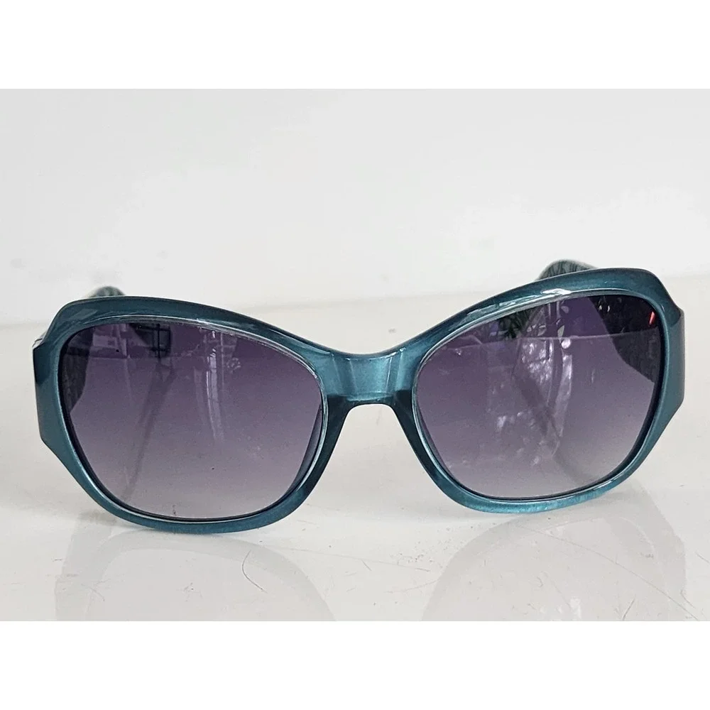 Coach Delaney S627 Teal Metallic Signature C Logo Gradient Sunglasses Womens
